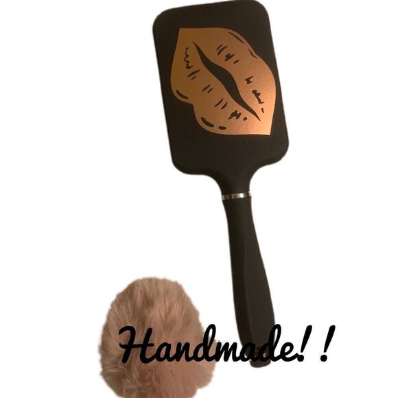 Handmade Brush with Pom Pom Keychain - Picture 1 of 4